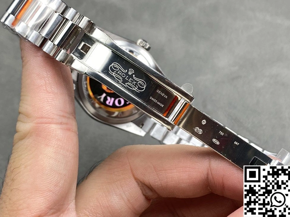 QF M128236-0018 Factory Rolex Dial Day Date White v5 36mm Tungsten Steel 0331